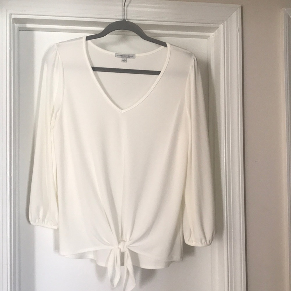 GREEN ENVELOPE V-neck Hip Tie Top